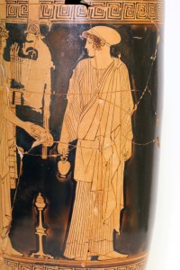 Museo Archeologico di Crotone -Lekythos attica a figure rosse, particolare