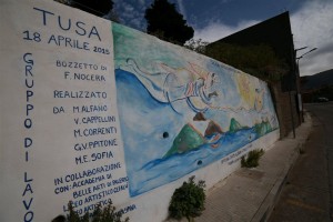 Il murales di Tusa montagne da cui prende le mosse Marevigliosamente Tusa ph Tommaso Di Prima